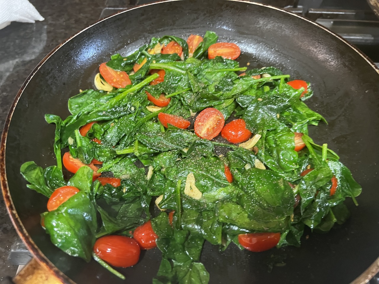 Sautéed Spinach Mushroom Salad Mellow Masala